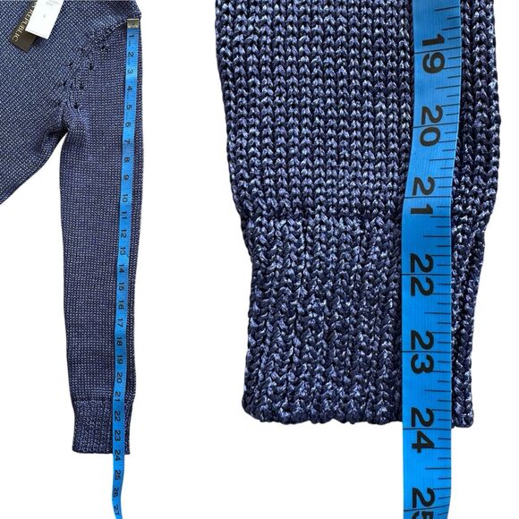 Banana Republic Sweater Womens Size S Roll Neck Blue Metallic Pullover Jumper - Picture 12 of 14